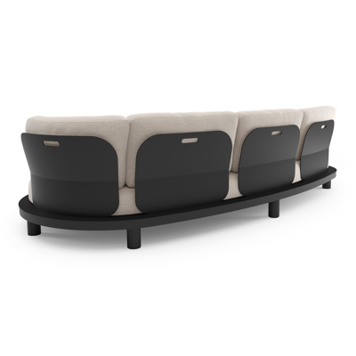 Canapé de jardin Donato en aluminium noir et coussins en all weather sunbrella® luxe slow farafra