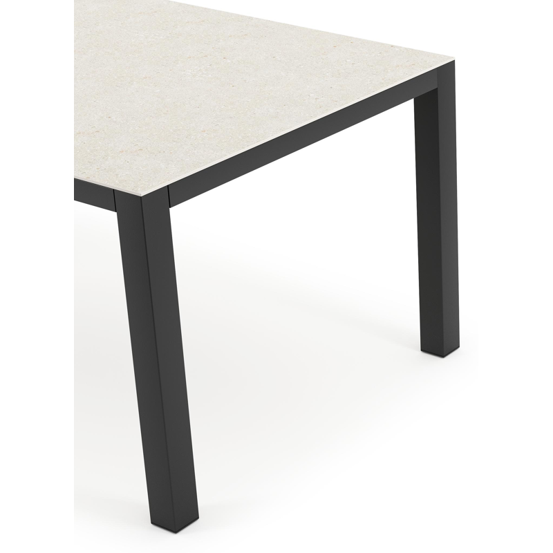 Table de jardin Como en aluminium noir et céramique pleine shilin - Lg 160 x Larg. 100 x H 75 cm