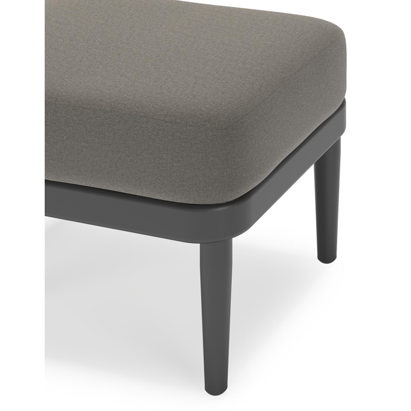 Pouf Orso en aluminium noir et coussins en all weather sunbrella® luxe Natte Dark Taupe