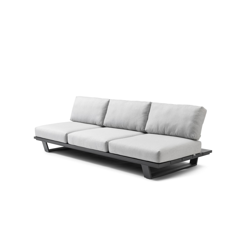 Salon de jardin Pagino 3-pl en aluminium noir