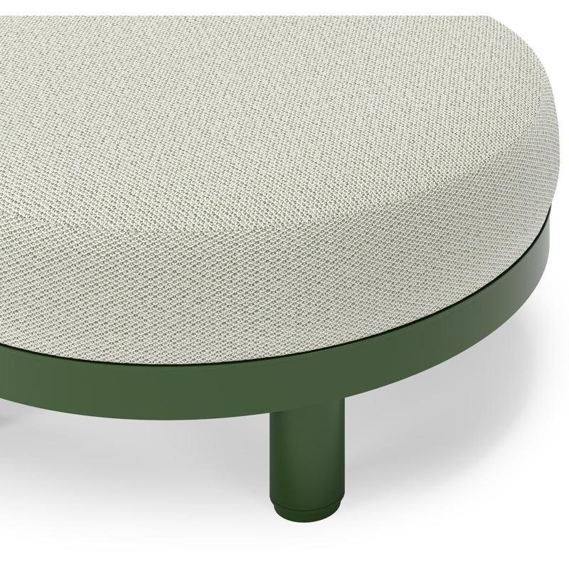 Donato poef in groen aluminium met all weather sunbrella® luxe Lopi Bud kussen