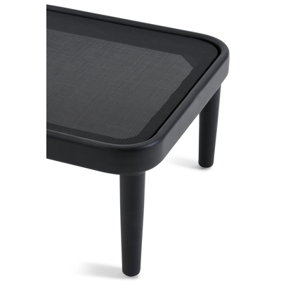 Pouf Orso en aluminium noir en textilène noir