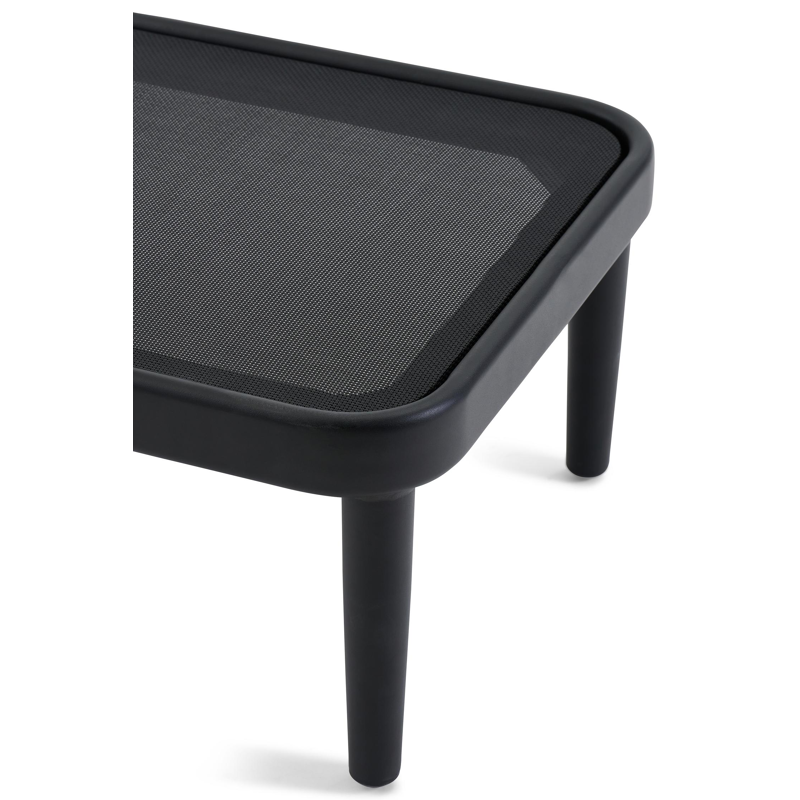 Orso poef in zwart aluminium en zwart textilene