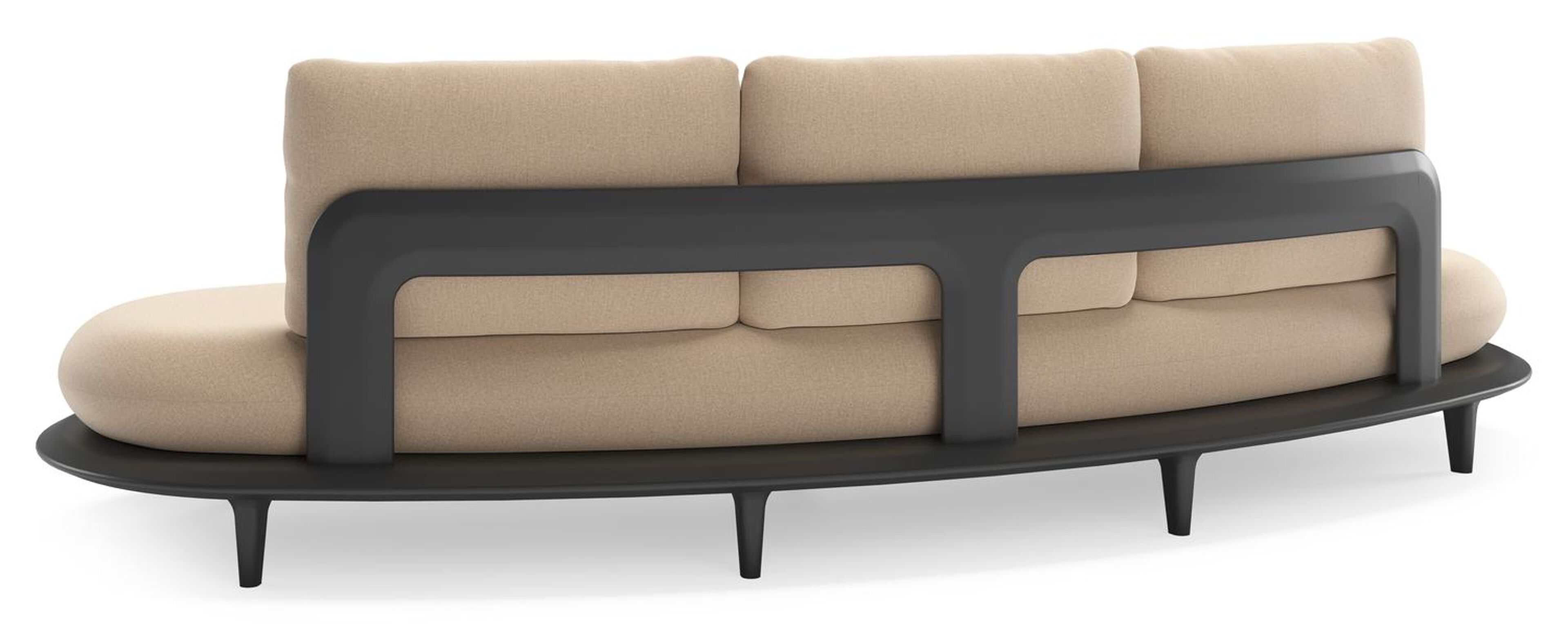 Salon de jardin Bomero en aluminium noir et coussins en all weather sunbrella® luxe natte heather beige