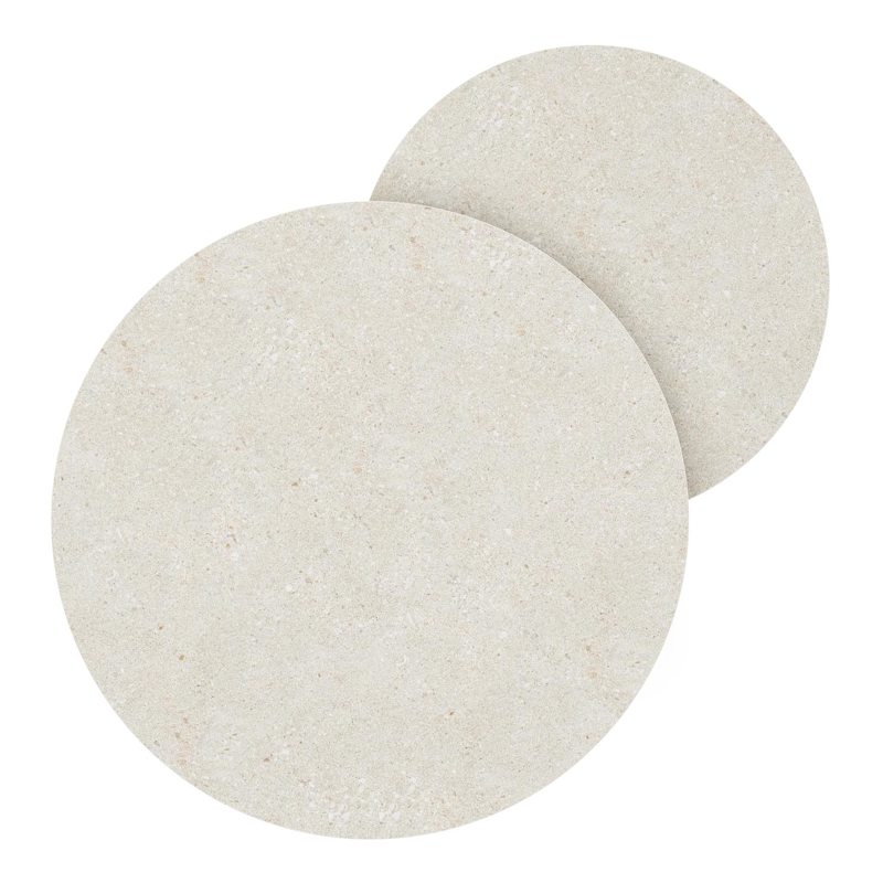 Lacrima loungetafels in wit aluminium en shilin volkeramiek - Dia. 85/65 x H 35/30 cm