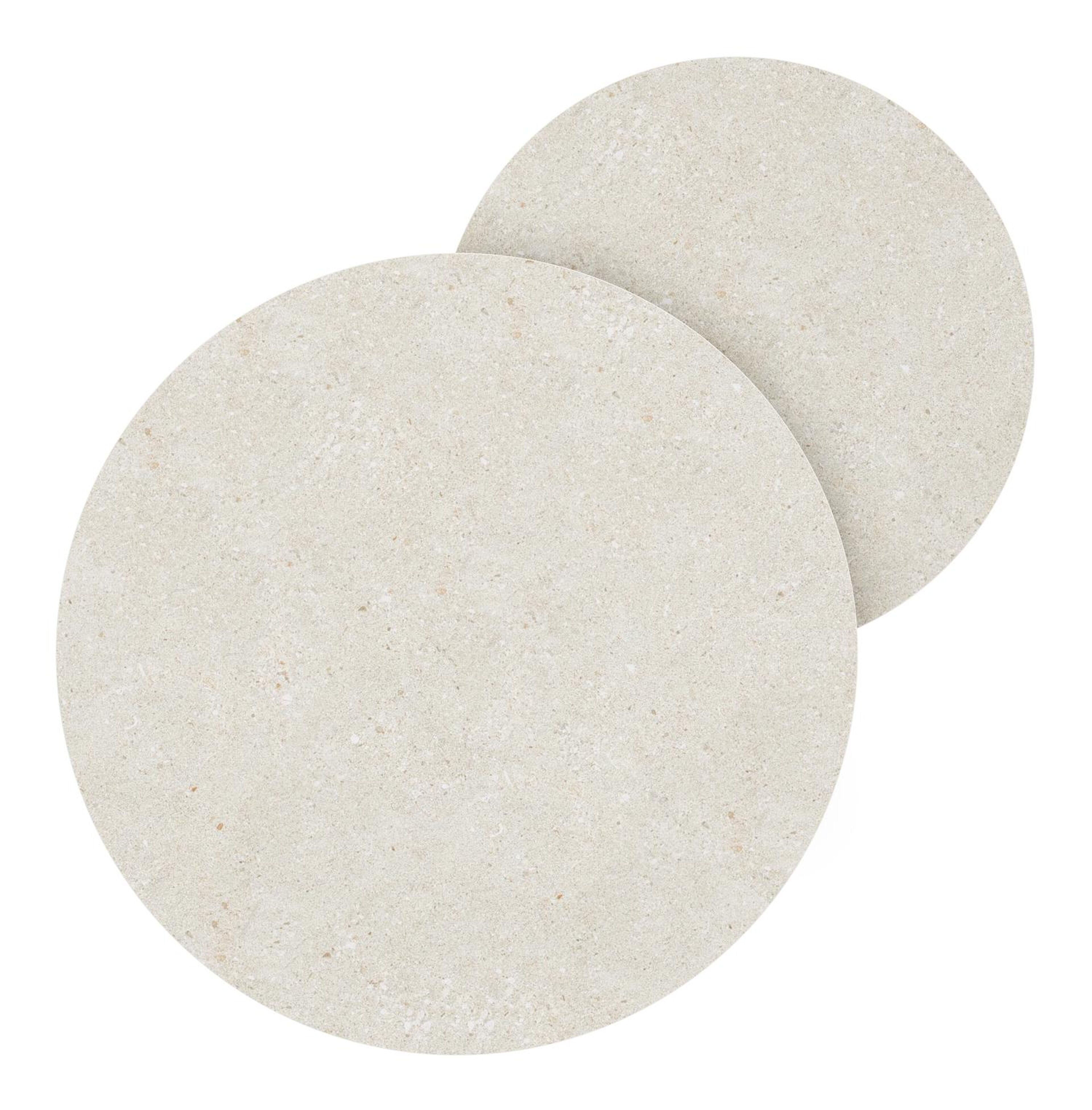 Tables basse Lacrima en aluminium blanc et céramique pleine shilin - Dia. 85/65 x H 35/30 cm