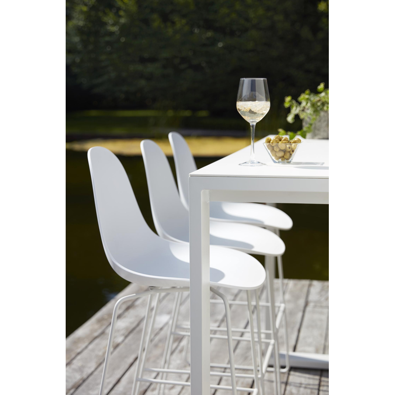 Verato barstoel in wit aluminium en wit kunststof