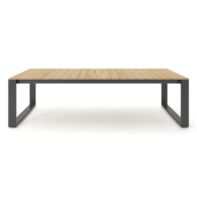 Verato tuintafel in zwart aluminium en teak - L 280 x B 110 x H 76.5 cm