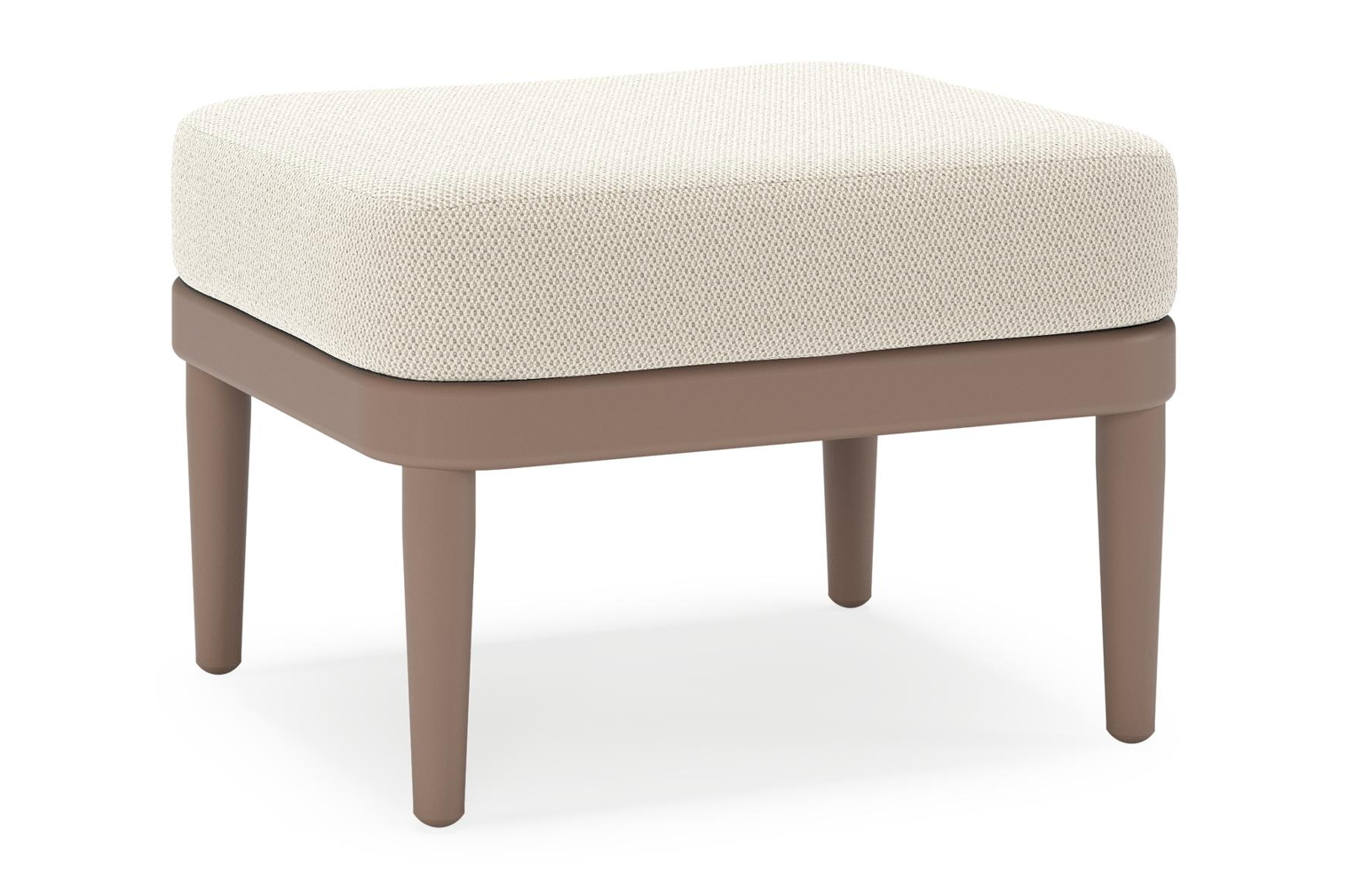 Pouf Orso en aluminium taupe et coussins en all weather sunbrella® luxe Lopi Marble