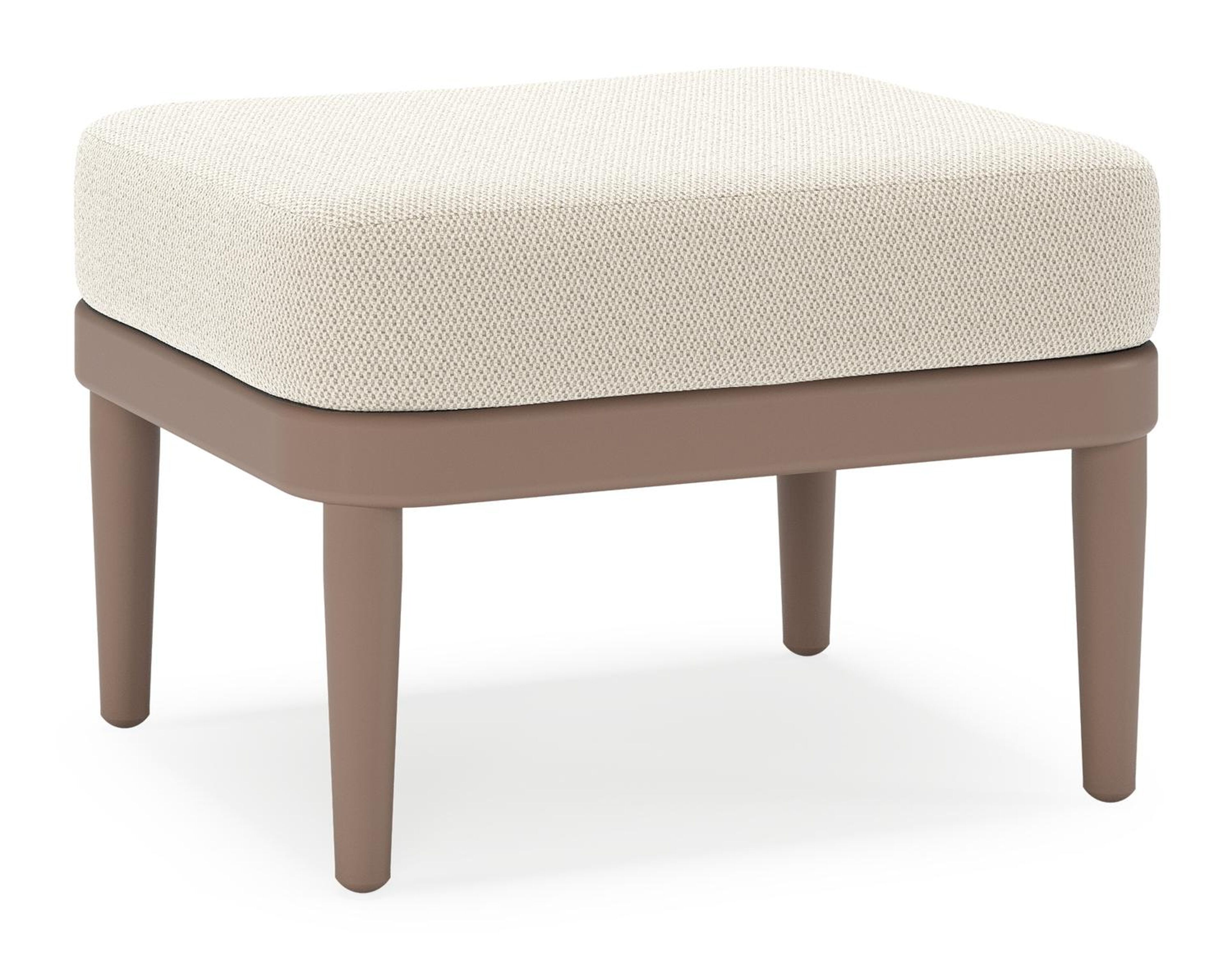 Orso poef in taupe aluminium met Lopi Marble all weather sunbrella® luxe kussen