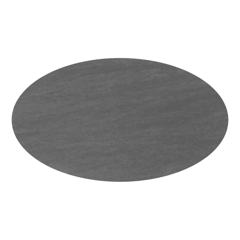 Fano tuintafel ovaal in beige aluminium en volkeramiek Basalt Black - L 140 x B 80 x H 74.5 cm