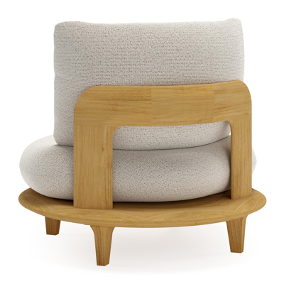 Fauteuil de jardin Bomero en teck et coussins en all weather solica firenze natural