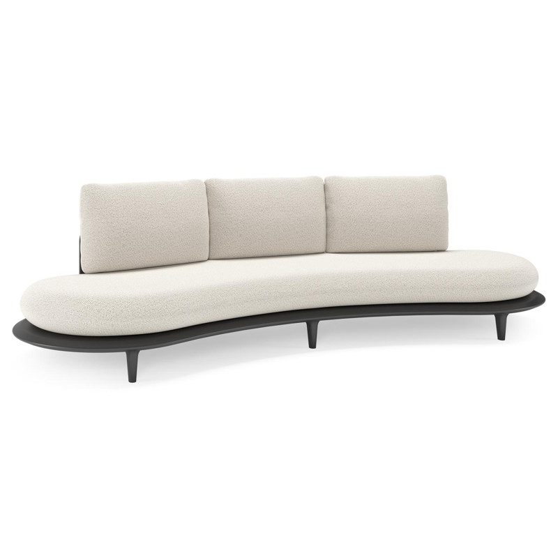 Bomero loungebank in zwart aluminium met firenze natural all weather solica kussen