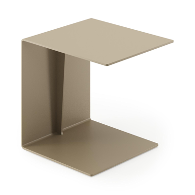 Tufo bijzettafel in beige aluminium - L 35 x B 47 x H 38,5 cm
