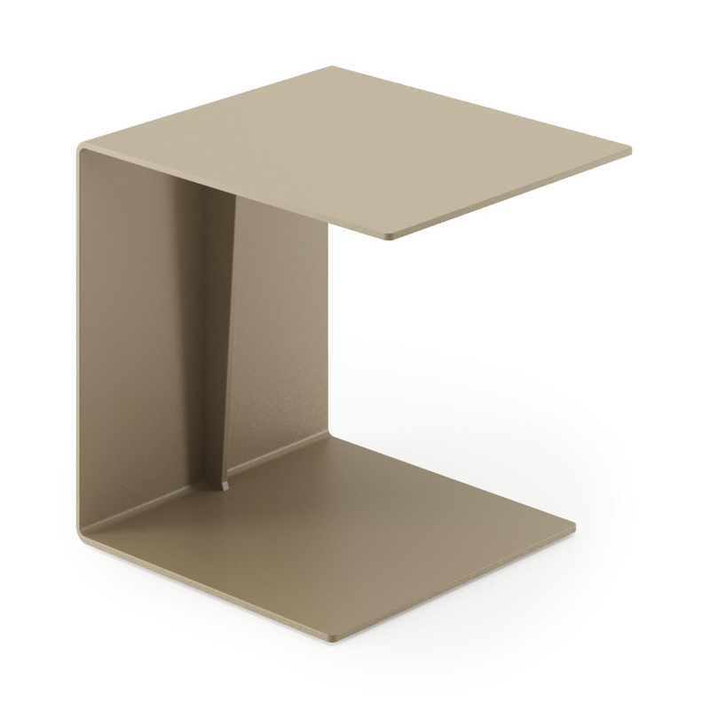 Tufo bijzettafel in beige aluminium - L 35 x B 47 x H 45 cm