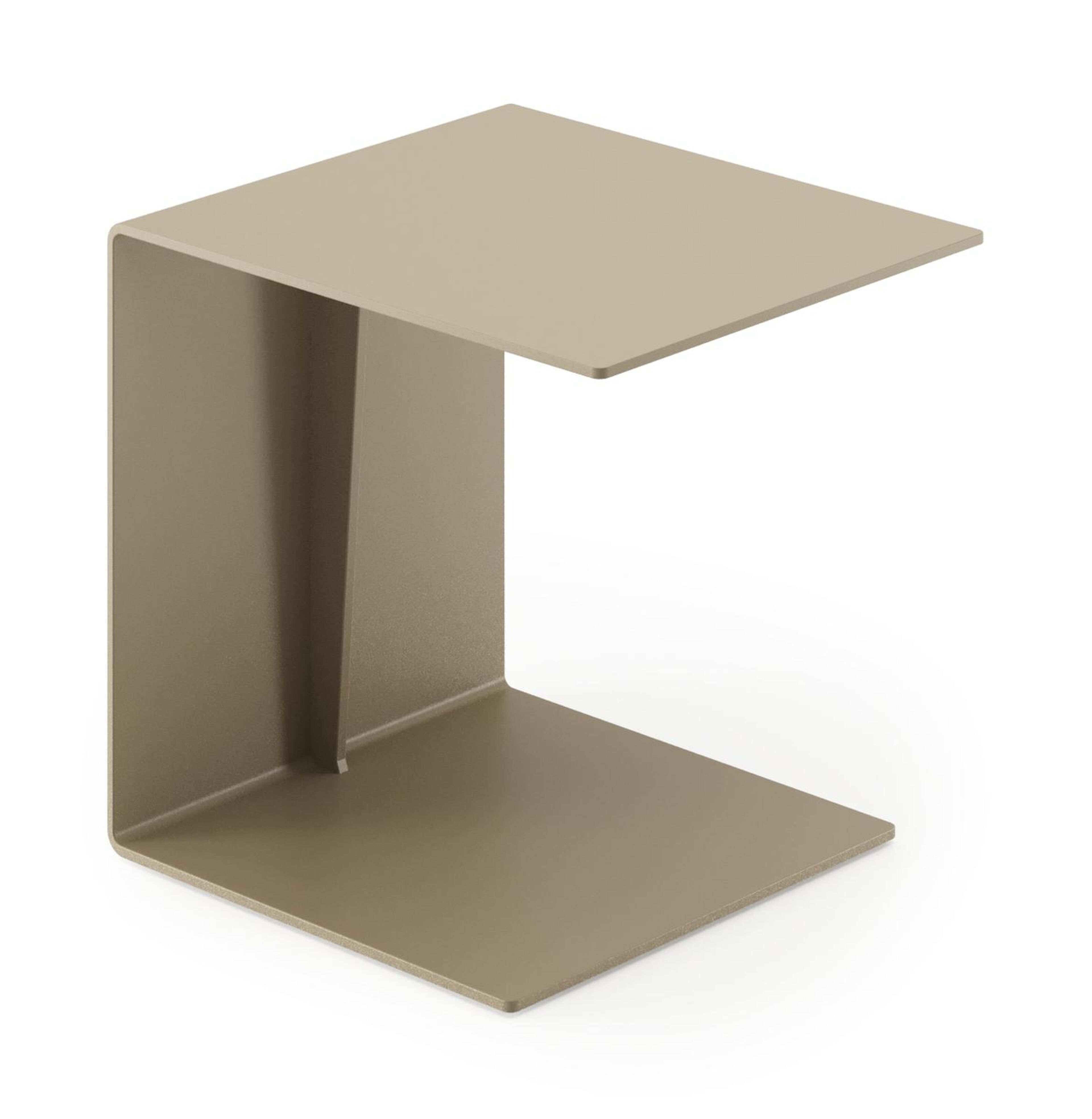 Tufo bijzettafel in beige aluminium - L 35 x B 47 x H 45 cm