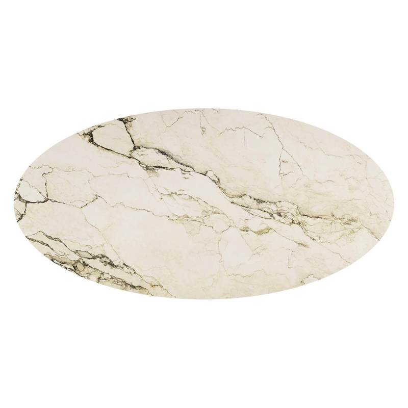 Fano tuintafel ovaal in beige aluminium en volkeramiek Colorado Dunes - L 290 x B 148 x H 75 cm