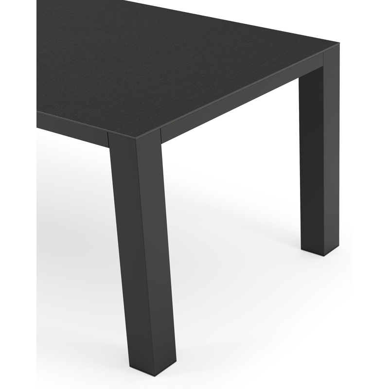 Nano tuintafel in zwart aluminium en volkeramiek nero black - L 200 x B 100 x H 75 cm