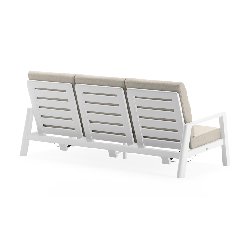 Cirello loungeset in wit aluminium met lopi marble all weather sunbrella® luxe kussens