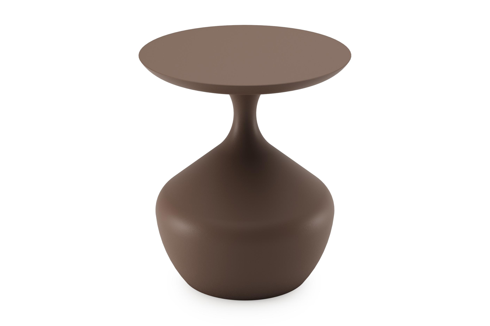 Bomero bijzettafel rond in taupe aluminium - Dia. 48 x H 50,7 cm