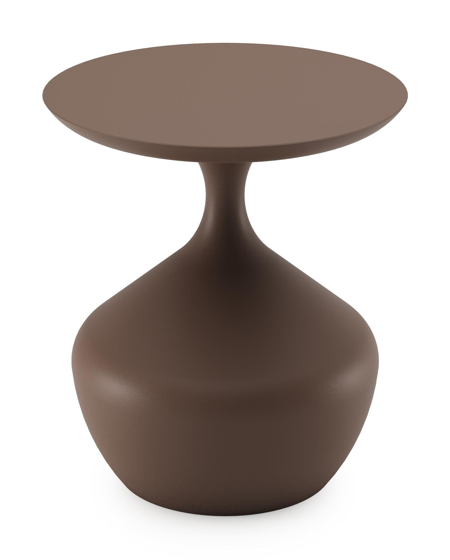 Bomero bijzettafel rond in taupe aluminium - Dia. 48 x H 50,7 cm