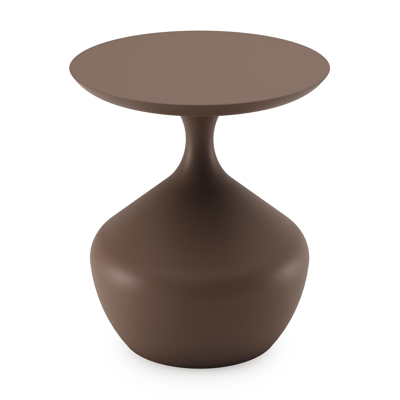 Table d'appoint Bomero en aluminium taupe - Diam. 48 x Haut. 51 cm