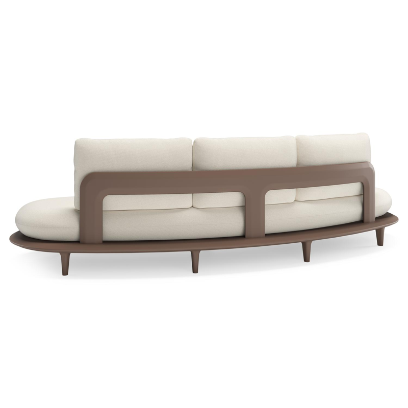 Bomero loungeset in taupe aluminium met natte white all weather sunbrella® luxe kussen