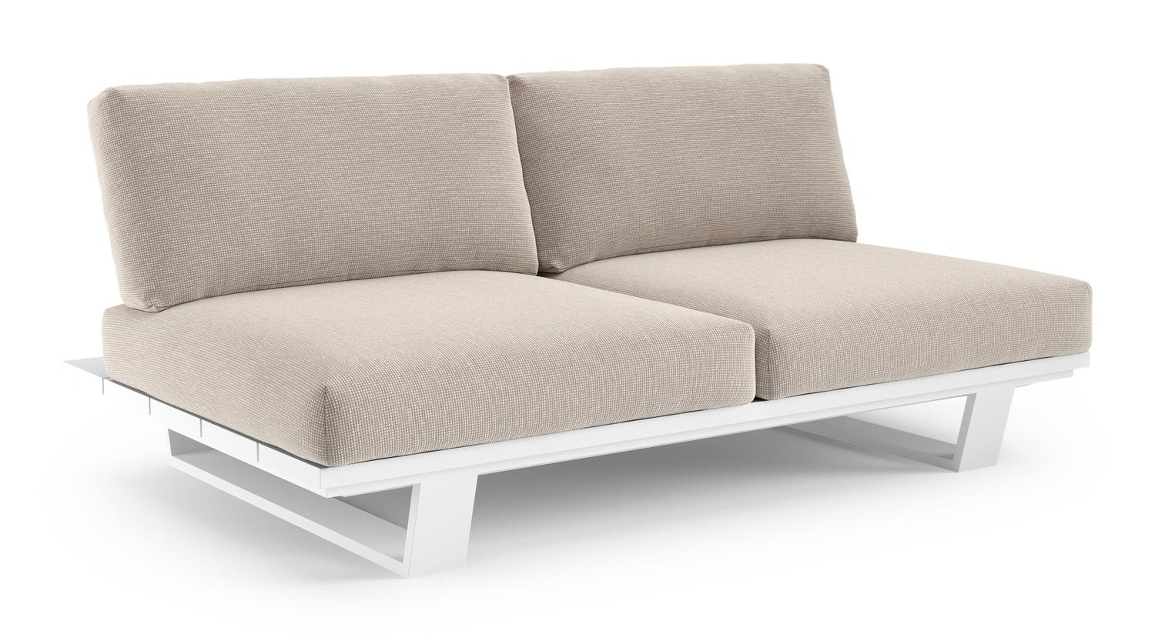 Pagino loungebank in wit aluminium met slow farafra all weather sunbrella® luxe kussen