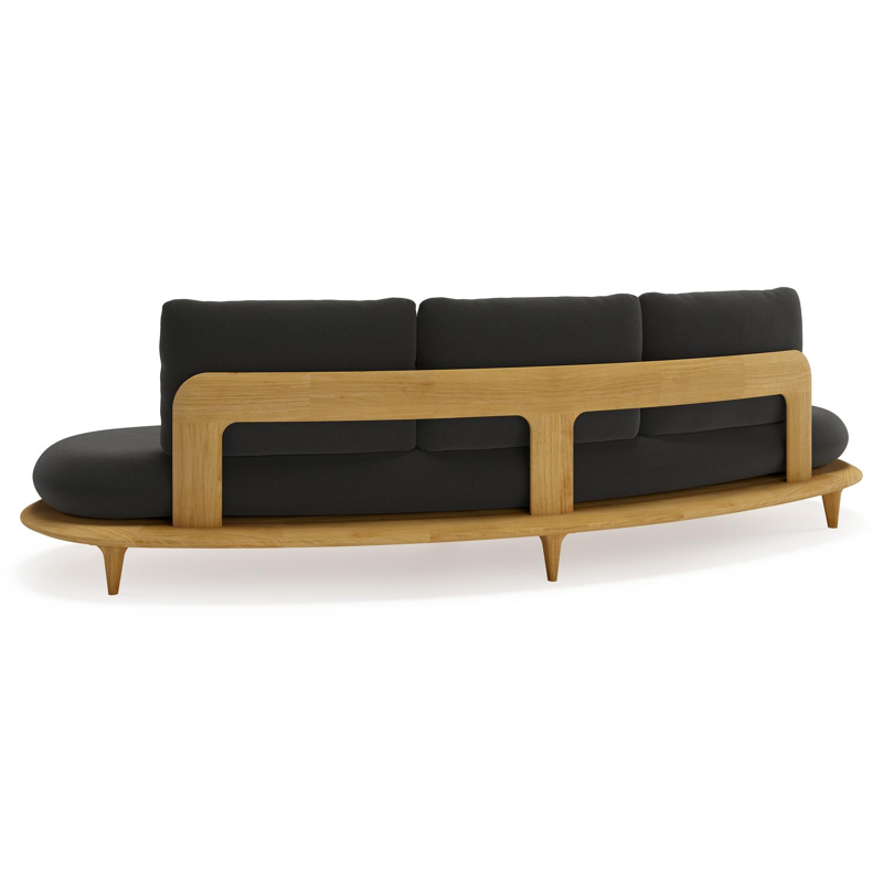 Bomero loungeset in teak met natte sooty all weather sunbrella® luxe kussen