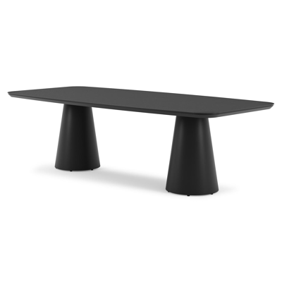 Table de jardin Donato en aluminium noir et céramique pleine nero black - Lg 255 x Larg. 115 x H 74 cm