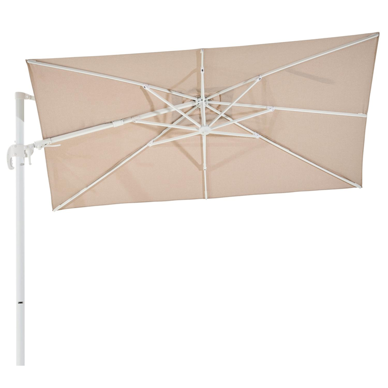 Avola zweefparasol met tiltfunctie in wit aluminium met rustic weather+ softtouch parasoldoek - L1 200 x L2 300 cm (zonder voet)