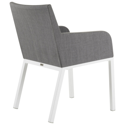 Puglia tuinset in wit aluminium en volkeramiek grijs tafelblad met 6 Rivo tuinstoelen