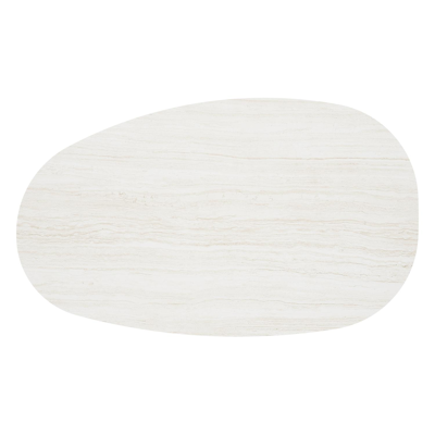 Donato-Organo loungetafel organisch in teak teak en volkeramiek Calista - L 151 x B 90 x H 25 cm