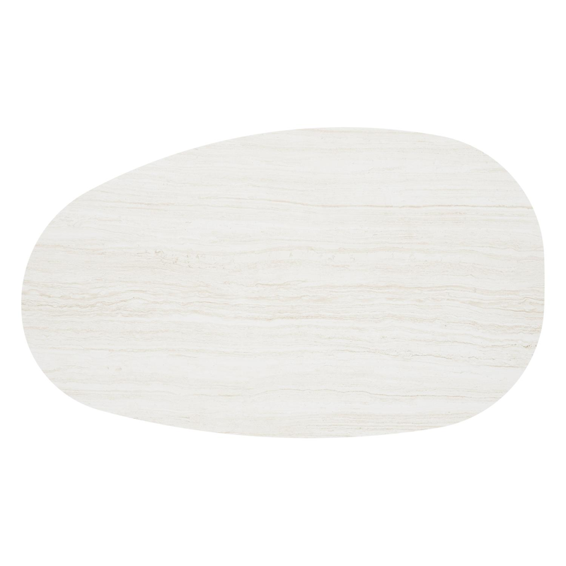 Donato-Organo loungetafel organisch in teak teak en volkeramiek Calista - L 151 x B 90 x H 25 cm