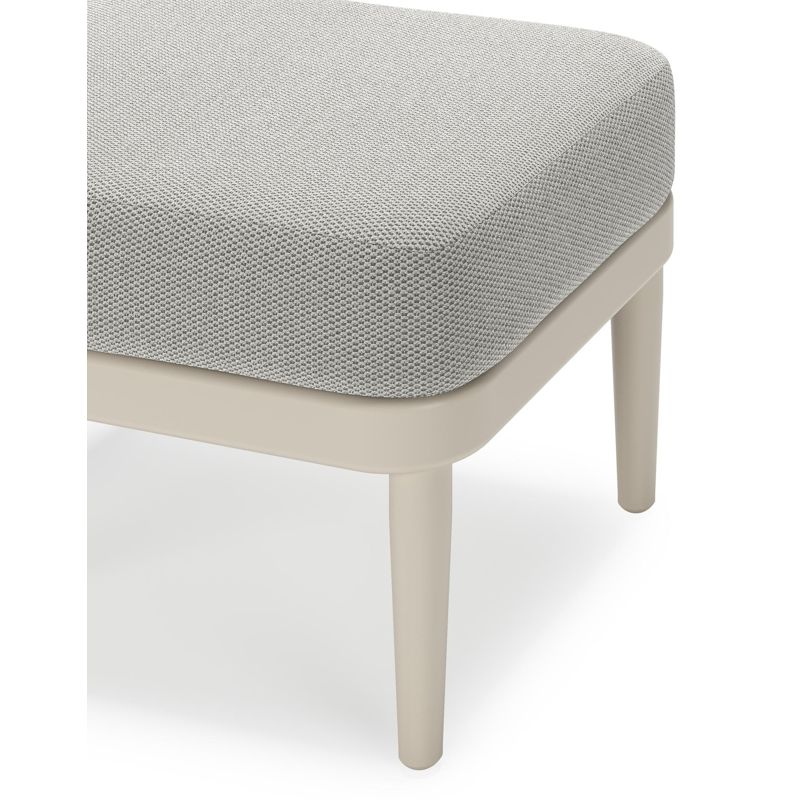 Orso poef in beige aluminium met Lopi Ash all weather sunbrella® luxe kussen