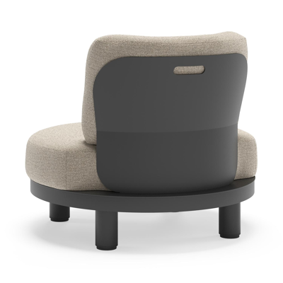Fauteuil de jardin Donato en aluminium noir et coussins en all weather cosytica Catania Sand