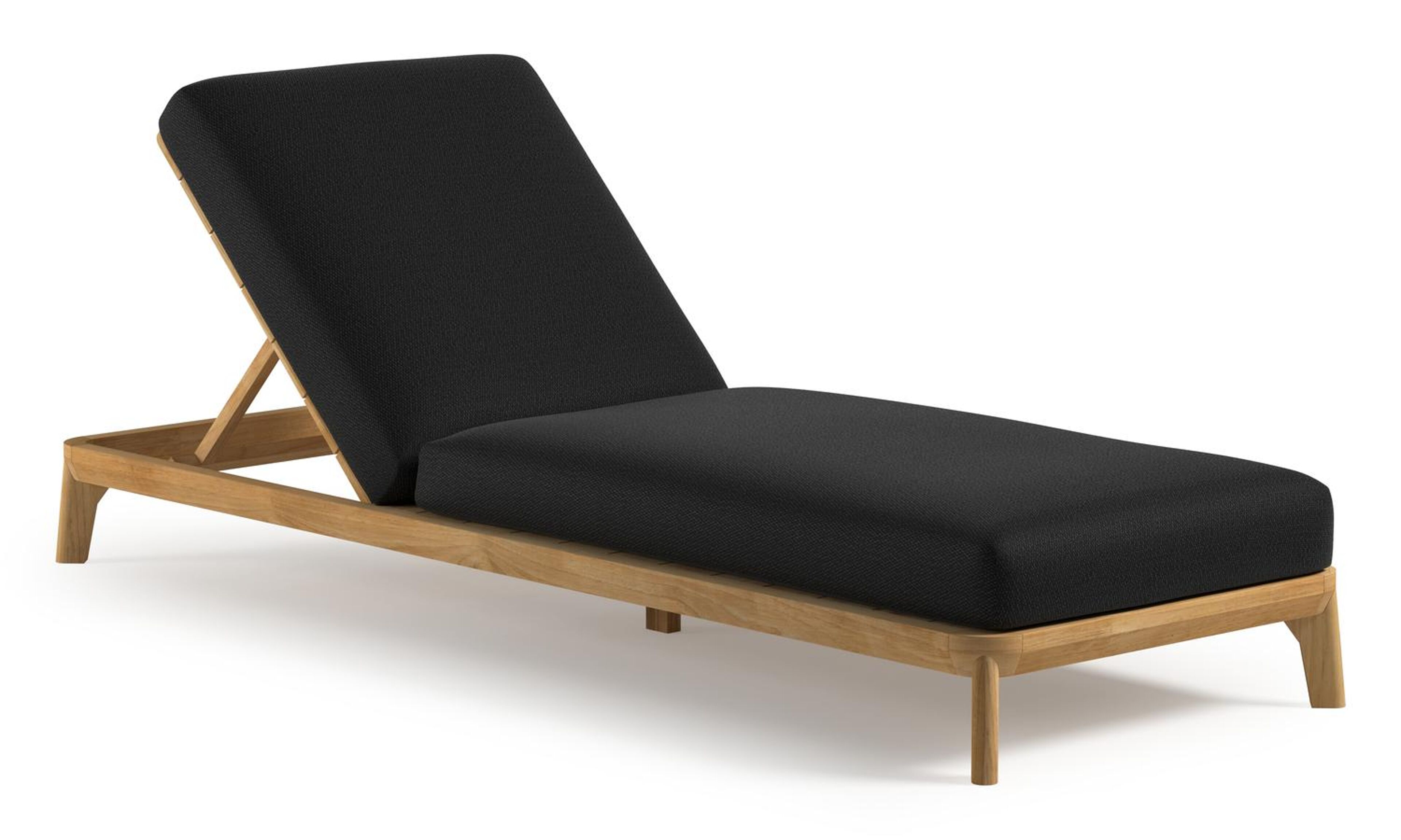 Orso verstelbaar ligbed in teak met lopi baribal all weather Sunbrella® luxe kussen