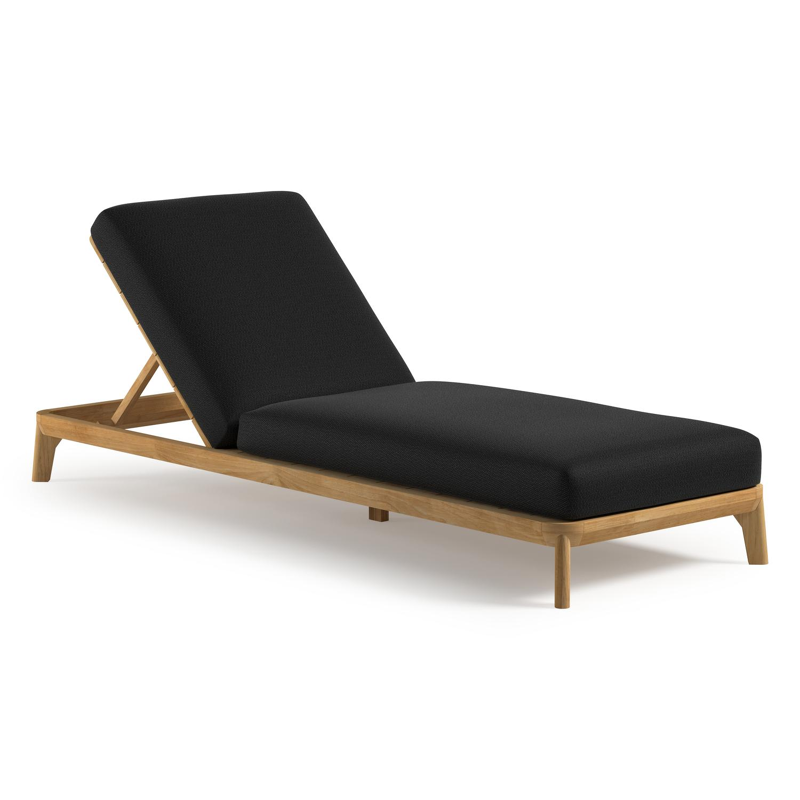 Orso verstelbaar ligbed in teak met lopi baribal all weather Sunbrella® luxe kussen