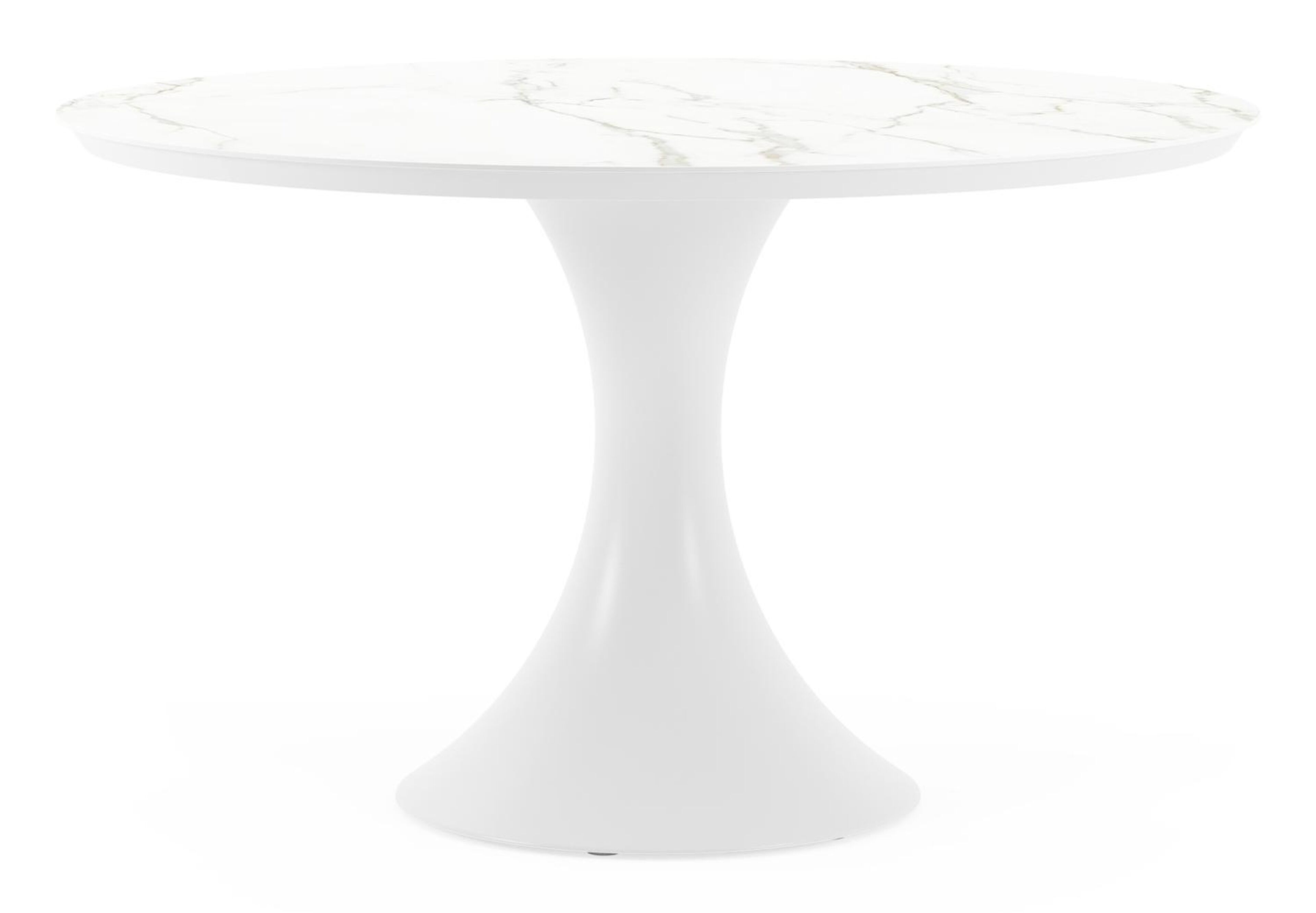 Fano tuintafel rond in wit aluminium en volkeramiek calacatta - Dia. 130 x H 75 cm