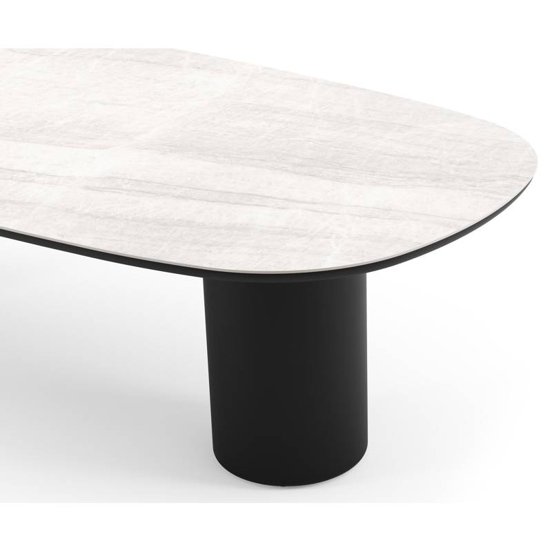 Amico tuintafel bombo in zwart aluminium en volkeramiek Taj Mahal - L 270 x B 125 x H 73.5 cm