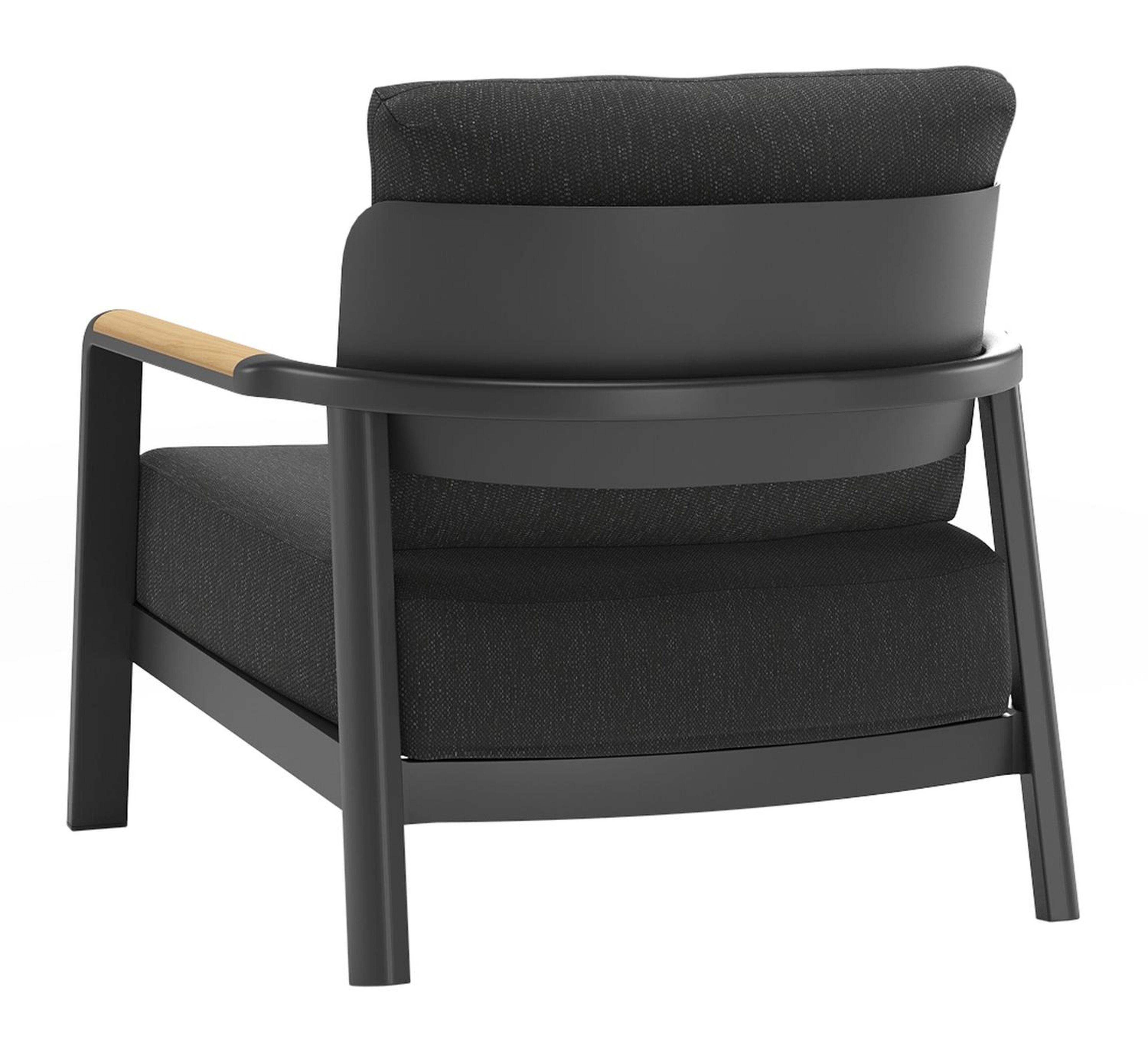 Fauteuil de jardin Salamanca en aluminium noir et et coussins en weather+ softtouch sky black