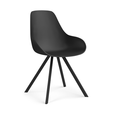 Chaise de jardin Cesano in aluminium noir et matière synthétique noir