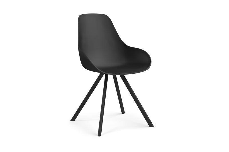 Cesano tuinstoel in zwart aluminium en zwart kunststof