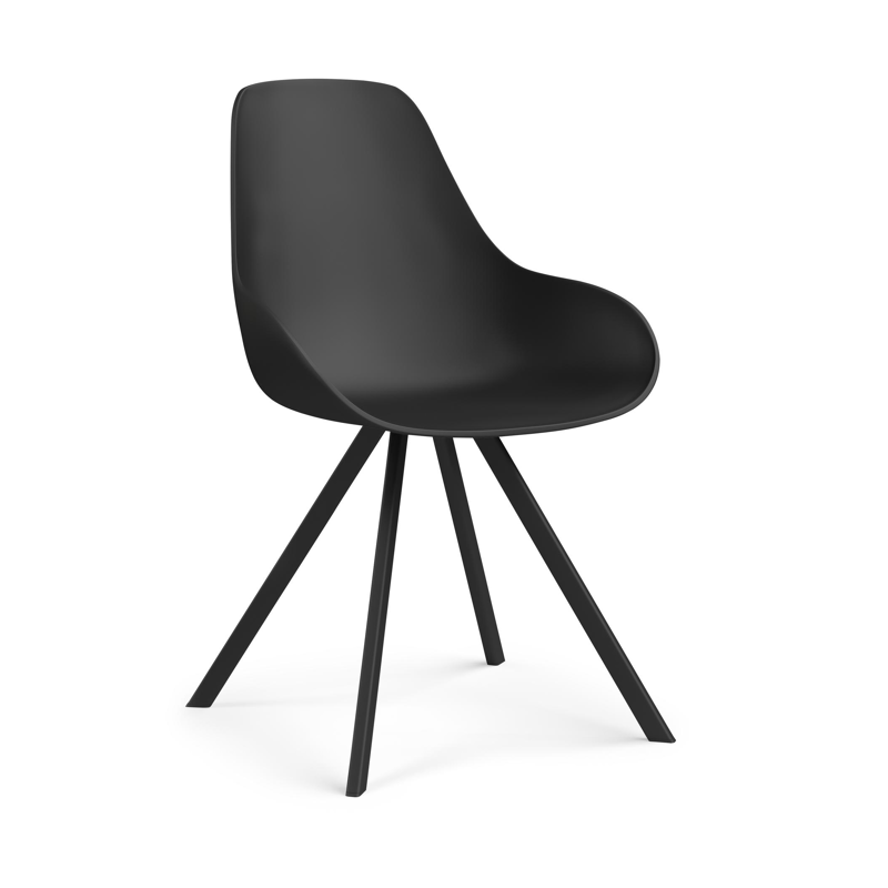 Cesano tuinstoel in zwart aluminium en zwart kunststof