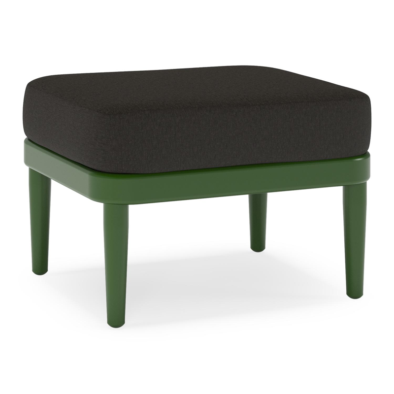 Orso poef in groen aluminium met Heritage Char all weather sunbrella® luxe kussen