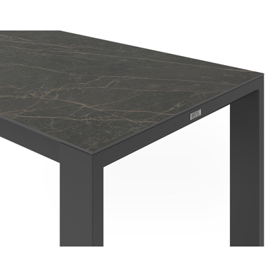 Table de jardin Verato en aluminium noir et céramique pleine black obsession - Lg 170 x Larg. 70 x H 106 cm