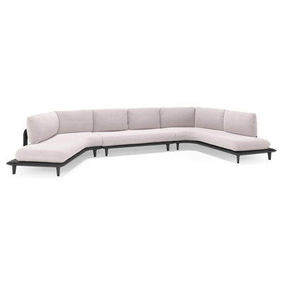 Bomero loungehoek in zwart aluminium met wander gobi all weather sunbrella® luxe kussen