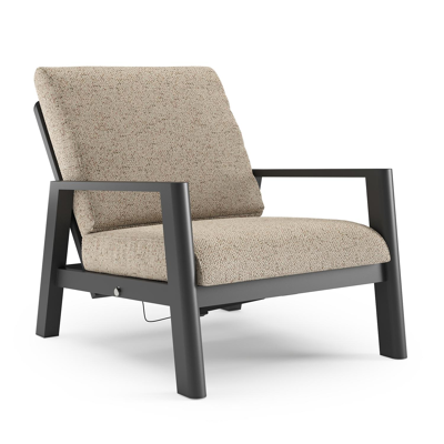 Fauteuil de jardin Cirello en aluminium noir et coussins en all weather cosytica bora jungle