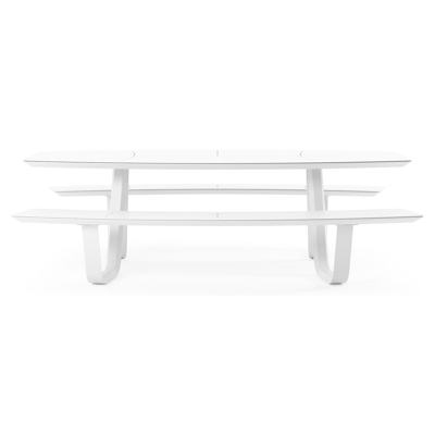 Forno picknicktafel bootvorm in wit aluminium - L 240 x B 181 x H 72 cm