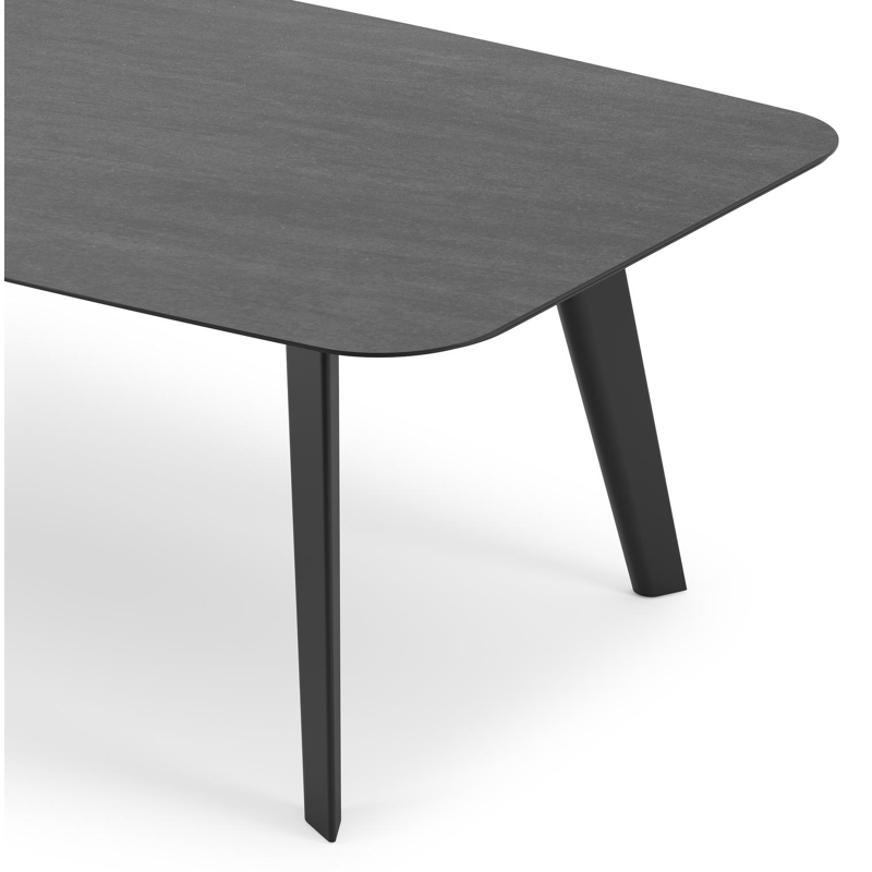 Lacrima tuintafel in zwart aluminium en volkeramiek basalt black - L 255 x B 115 x H 74 cm